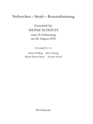 cover image of Verbrechen--Strafe--Resozialisierung